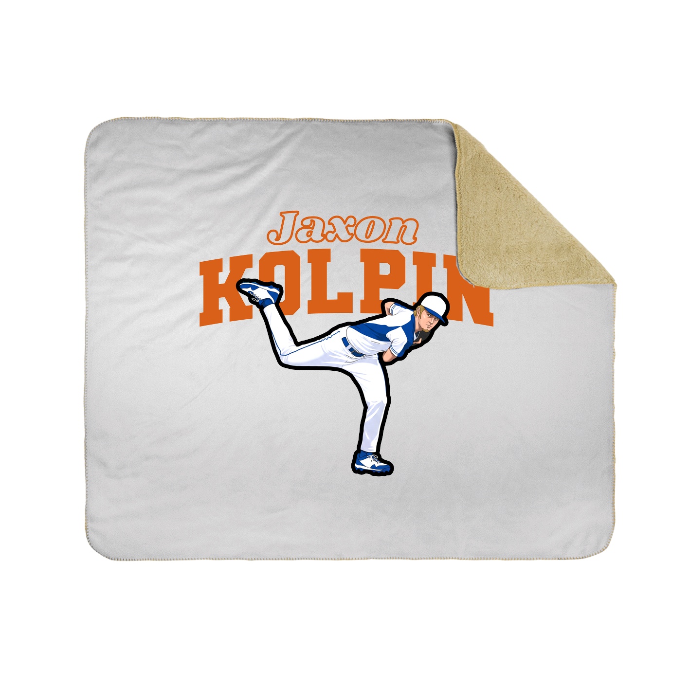 Throw Blanket — Name Arch in White