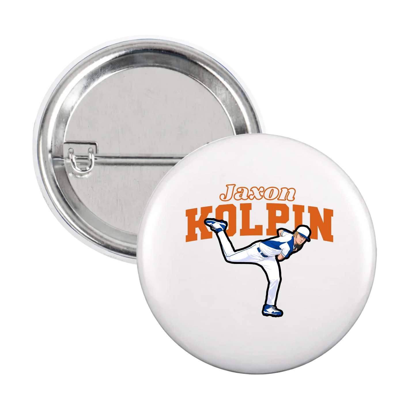 Game Day Button — Name Arch in White