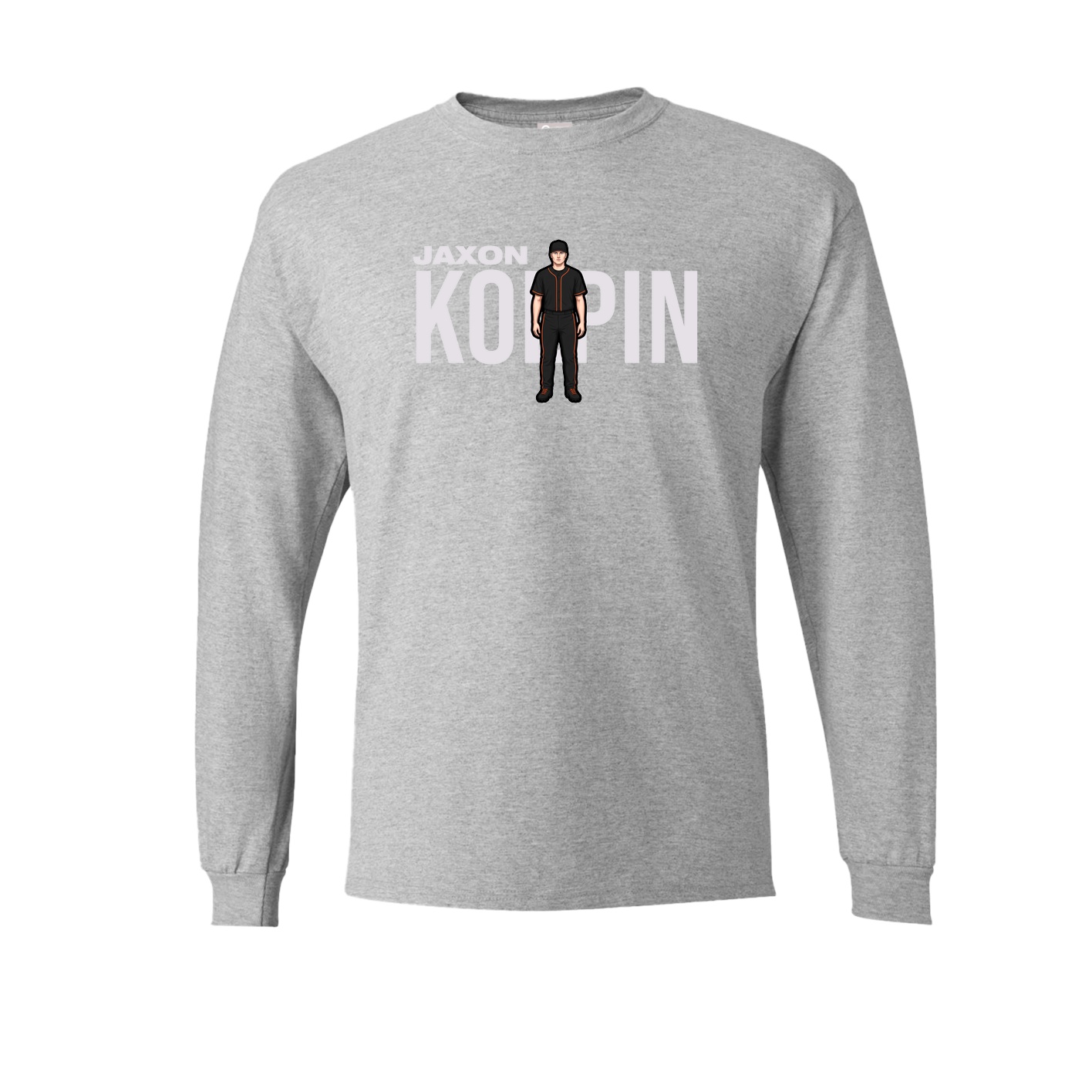 Long Sleeve Tee — Player Name in Grey