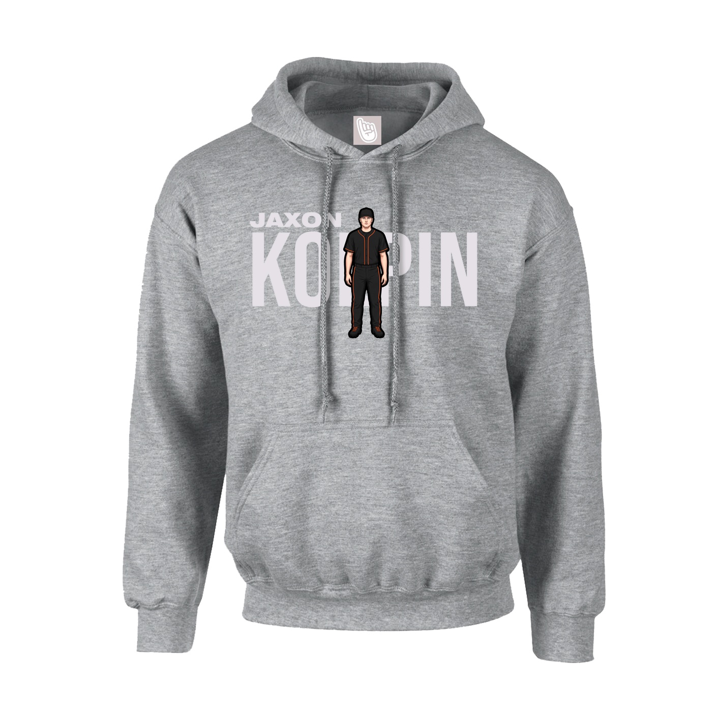 Youth Hoodie — Player Name in Grey