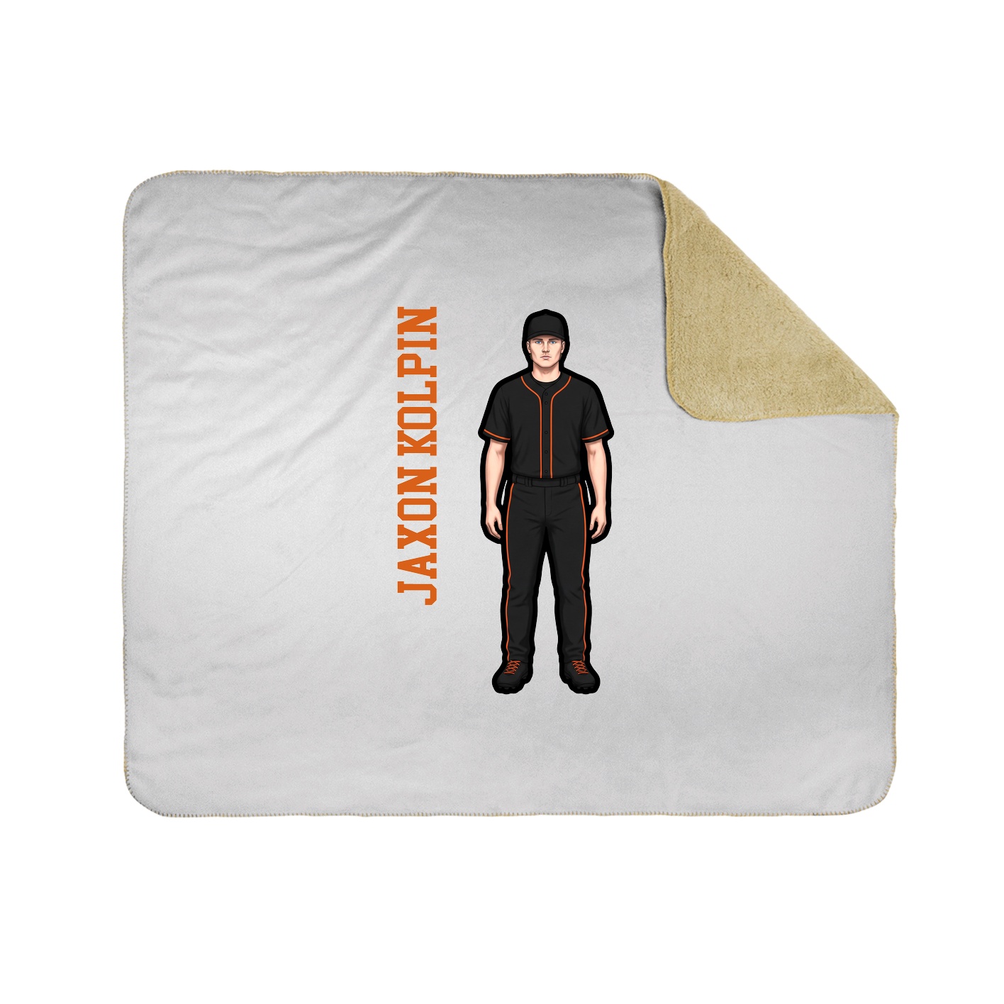 Throw Blanket — Name Vertical in White