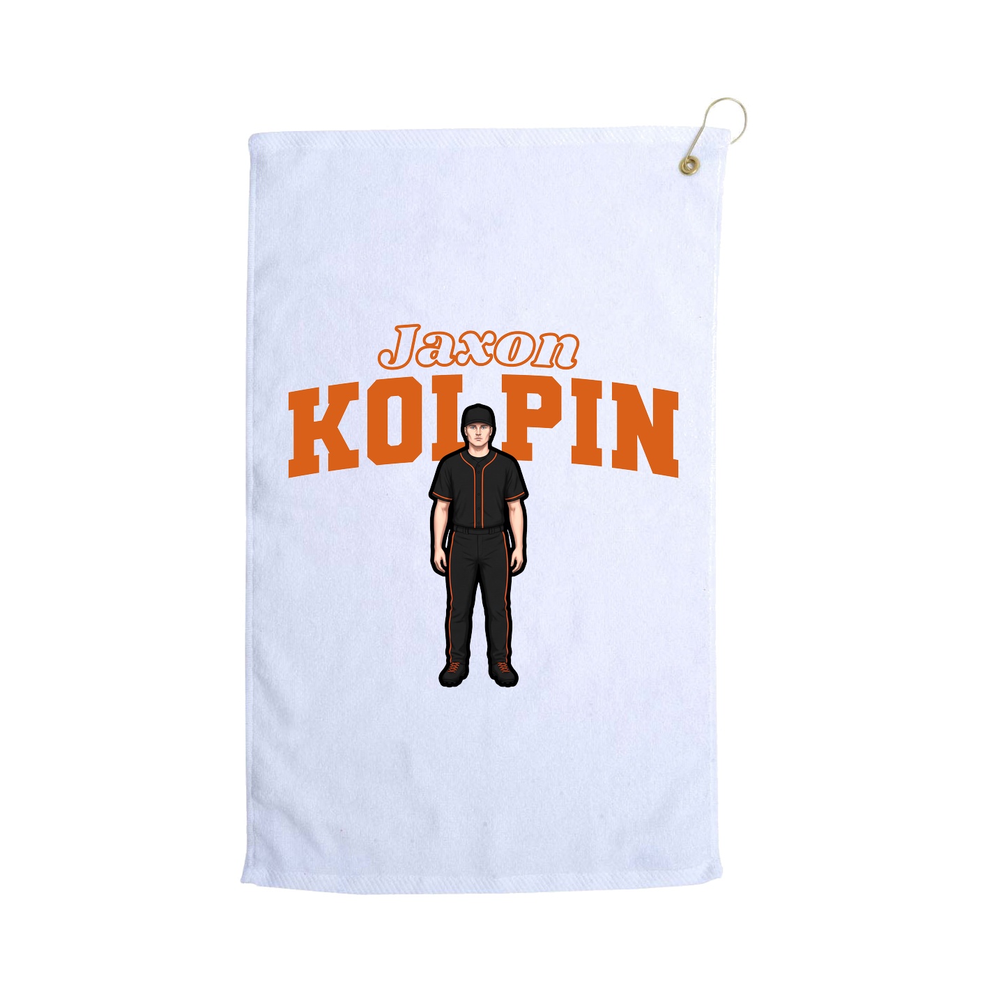Golf Towel — Name Arch in White