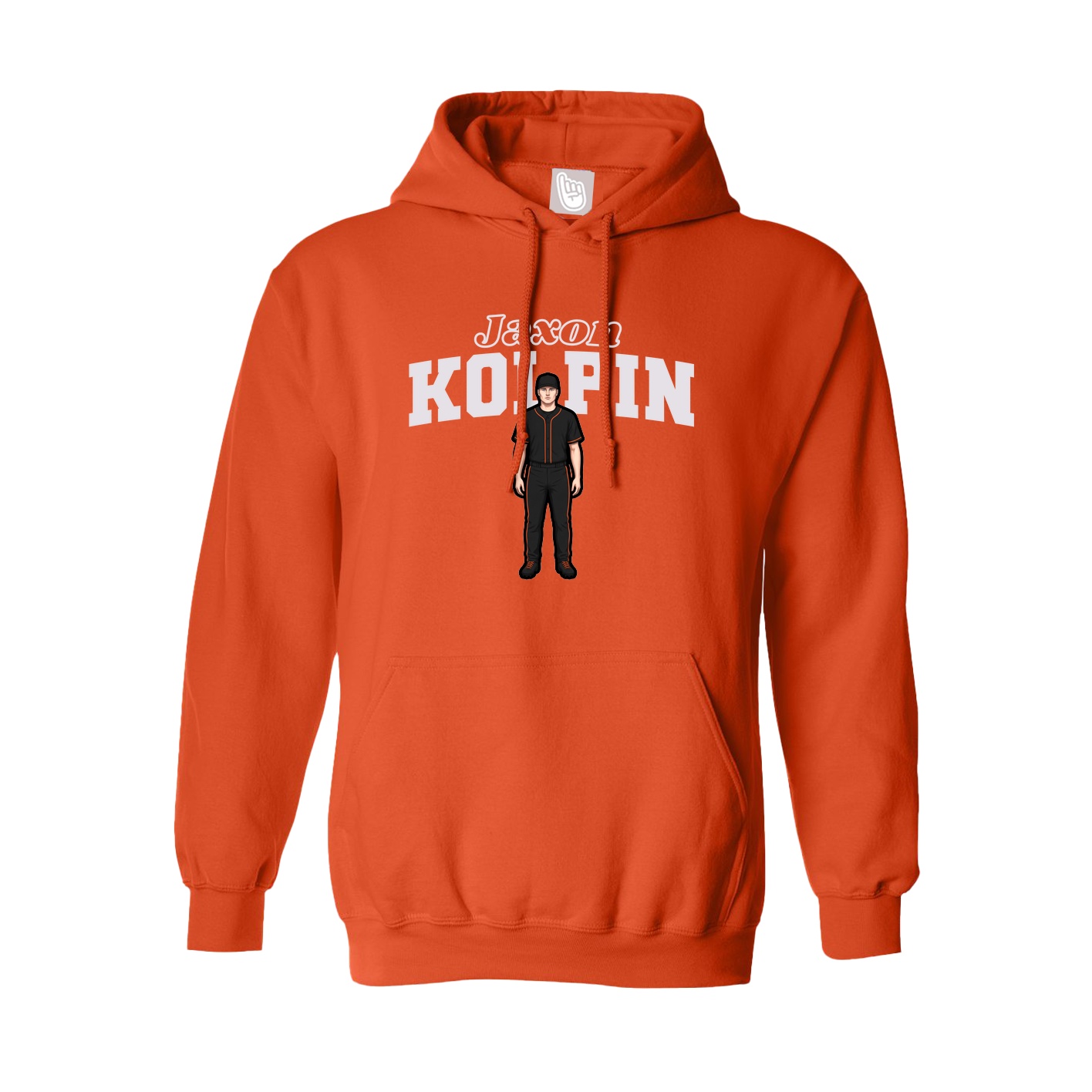 Youth Hoodie — Name Arch in Orange