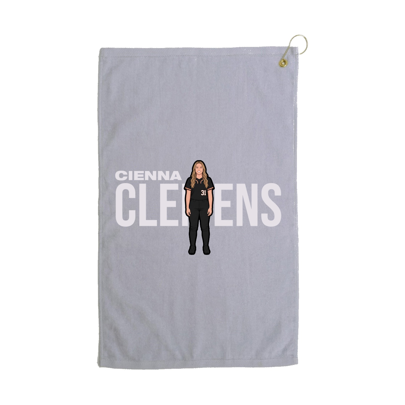 Golf Towel — Player Name in Grey