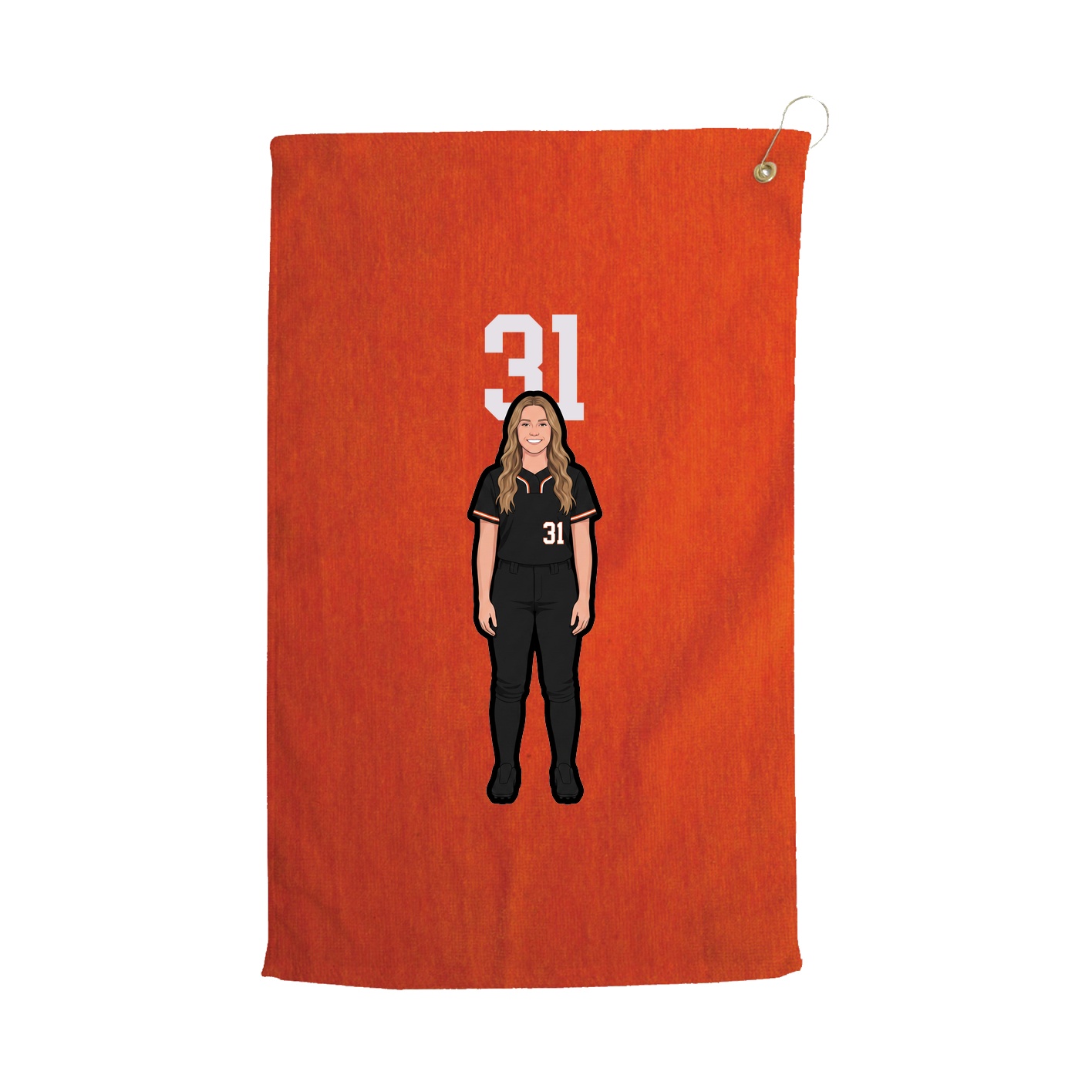 Golf Towel — Number Top in Orange