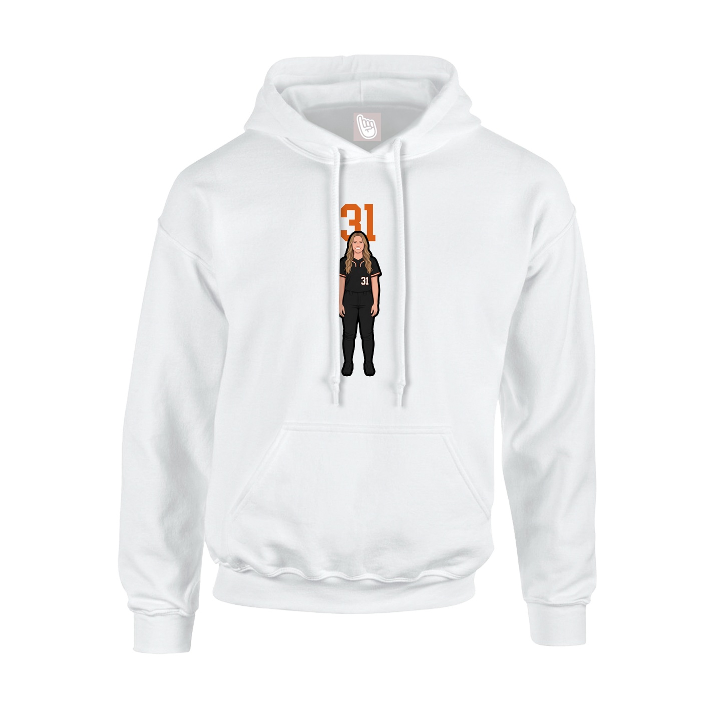 Hoodie — Number Top in White
