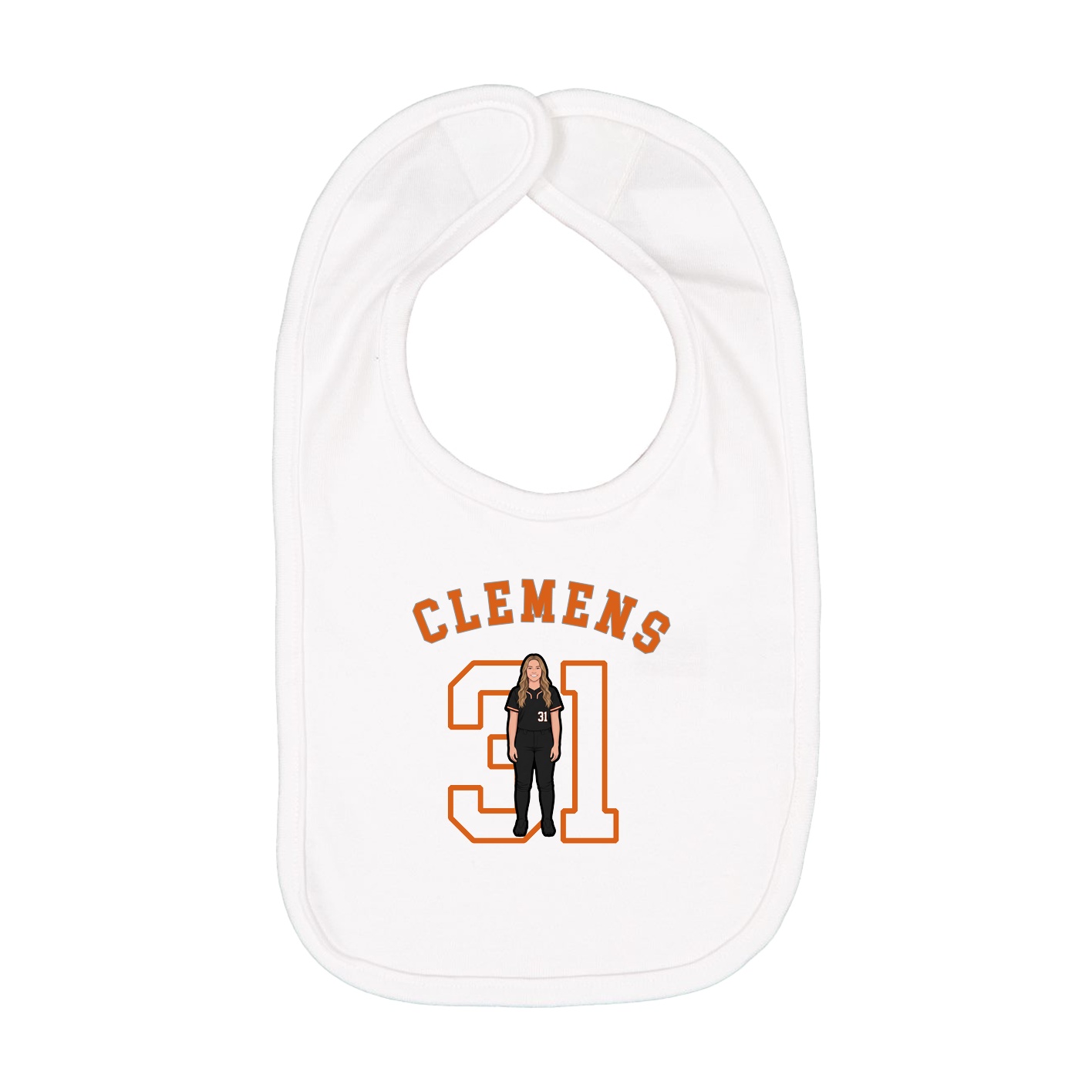 Infant Bib — Shirsey Arch in White