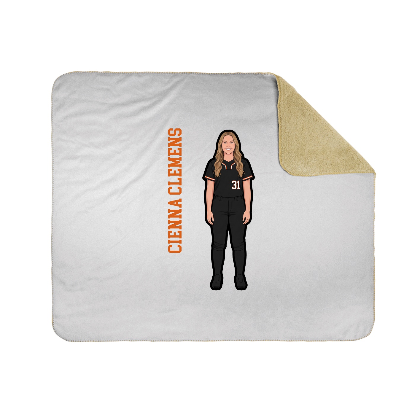Throw Blanket — Name Vertical in White
