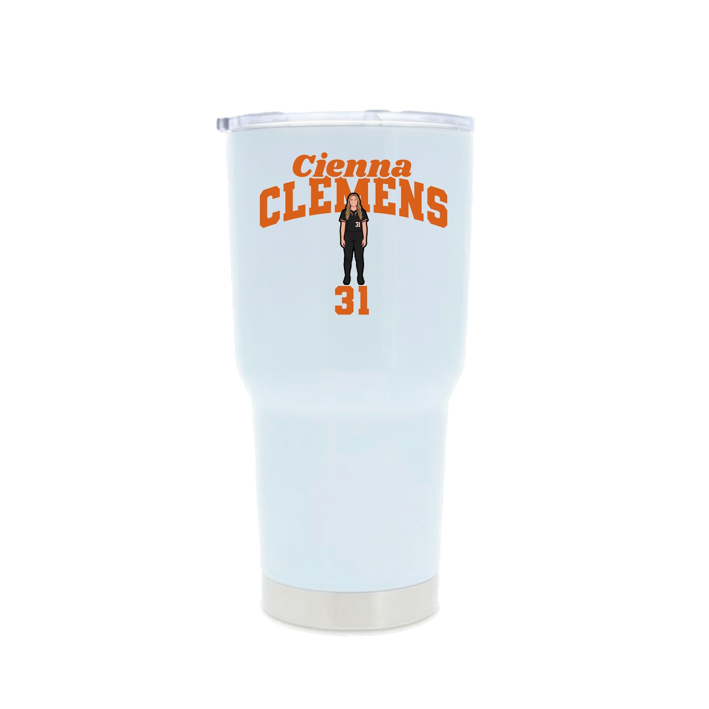 30oz Stainless Steel Tumbler — Signature Arch in White