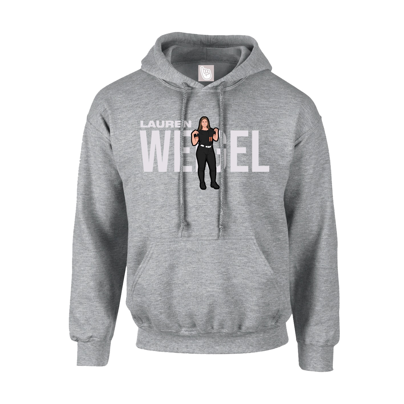 Youth Hoodie — Player Name in Grey