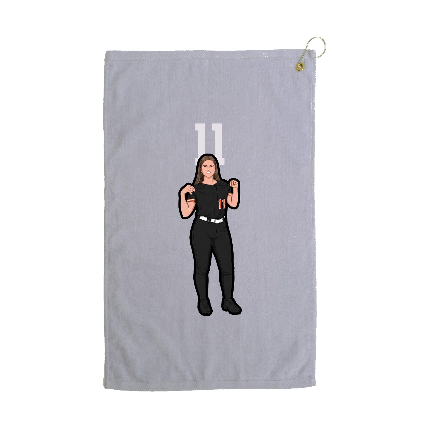 Golf Towel — Number Top in Grey