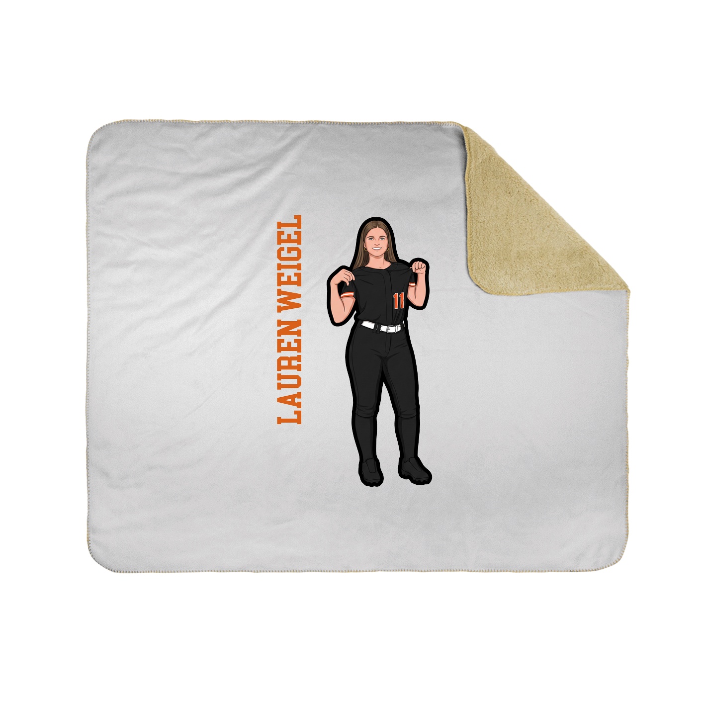 Throw Blanket — Name Vertical in White