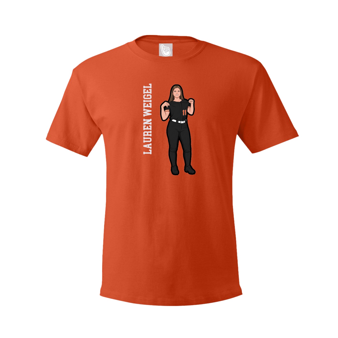 Tee — Name Vertical in Orange