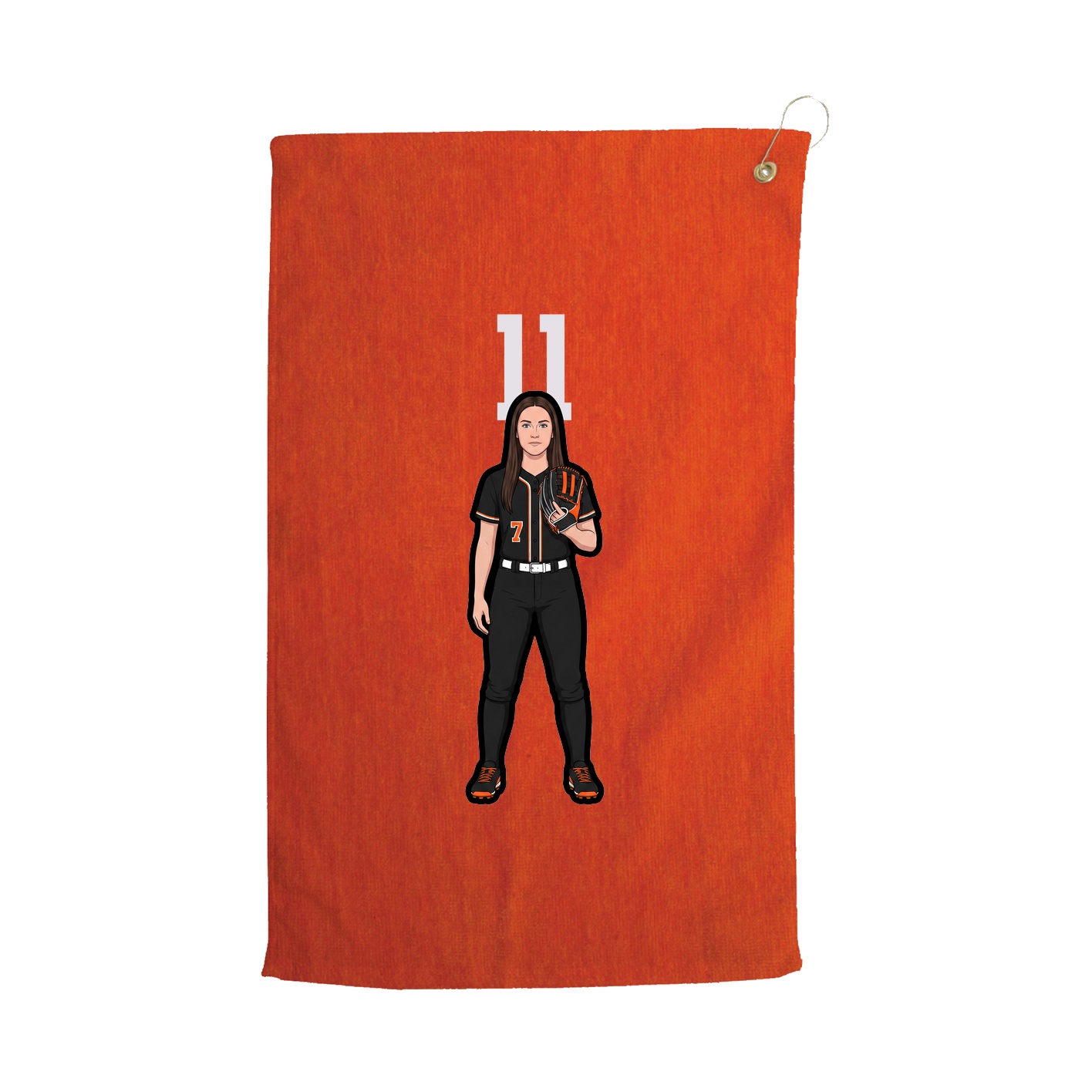 Golf Towel — Number Top in Orange
