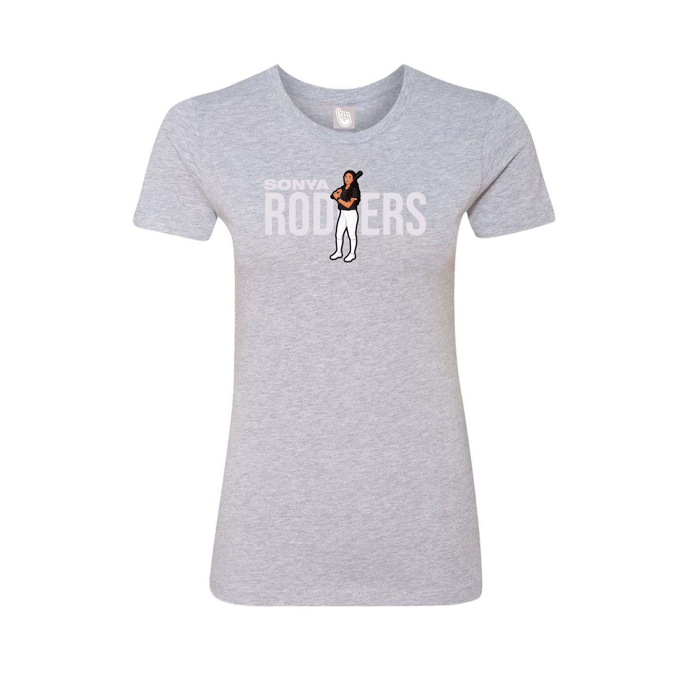 Fitted Women's Tee — Player Name in Grey