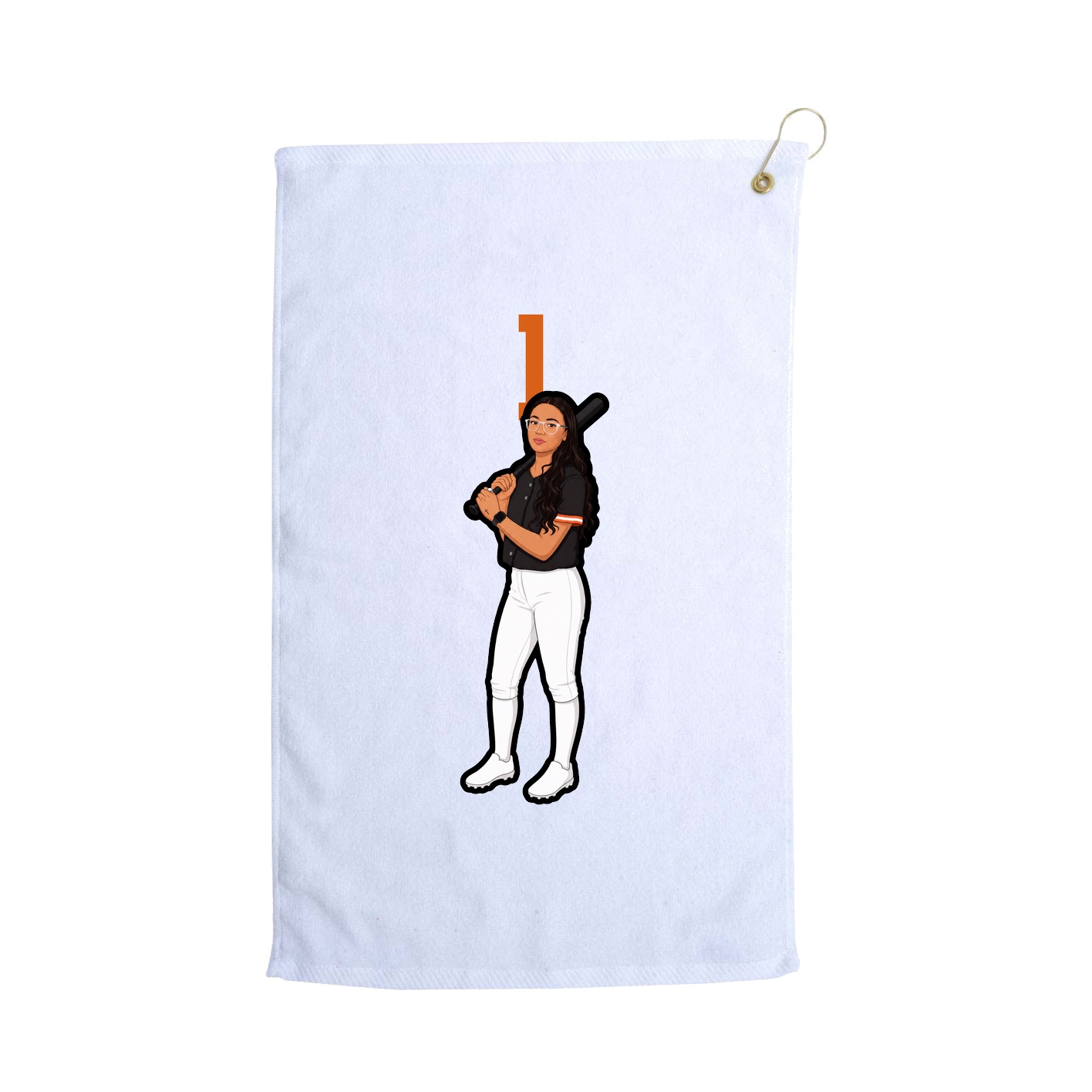 Golf Towel — Number Top in White
