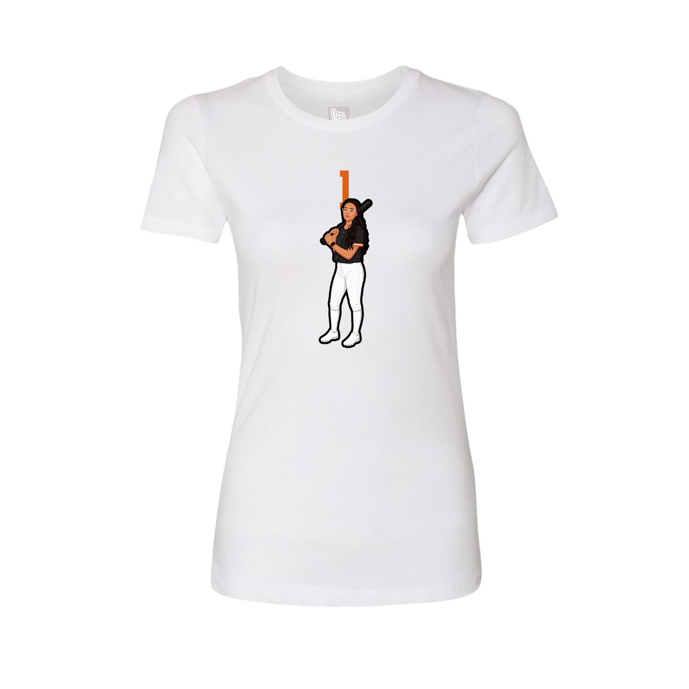 Fitted Women's Tee — Number Top in White