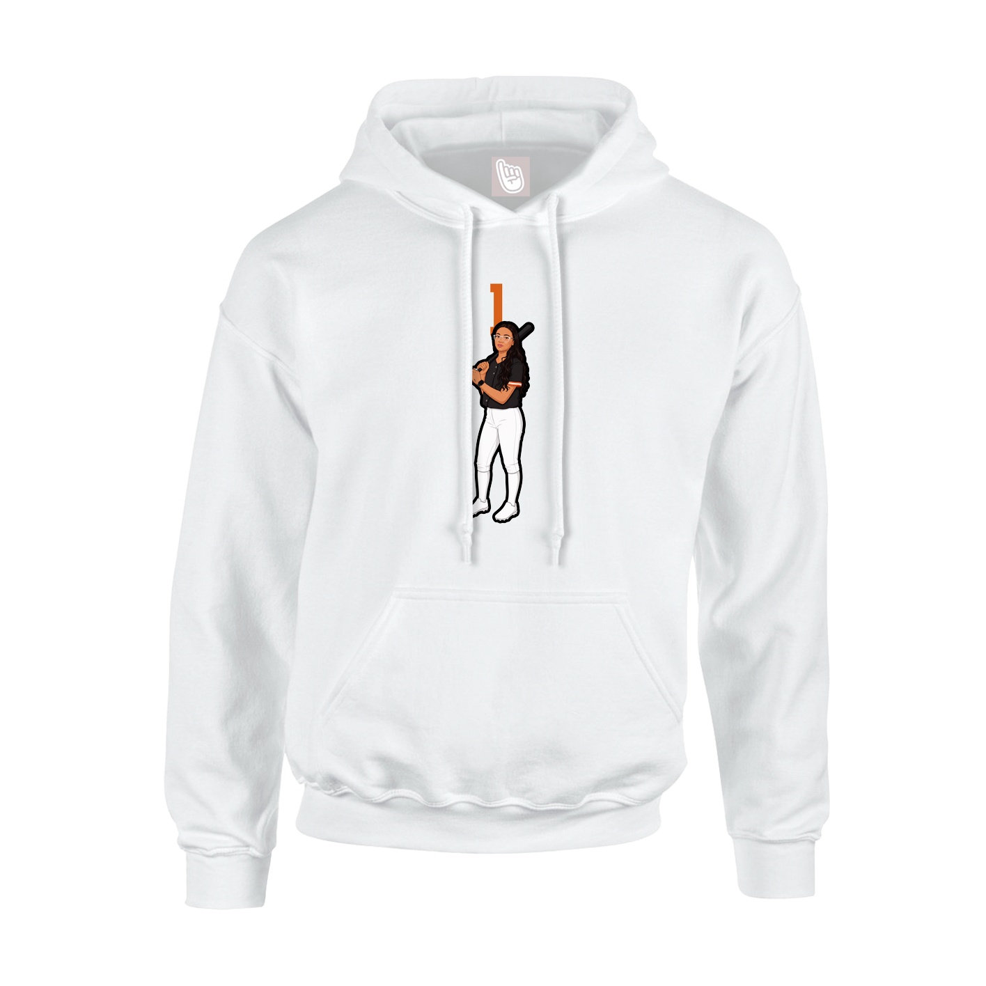 Hoodie — Number Top in White