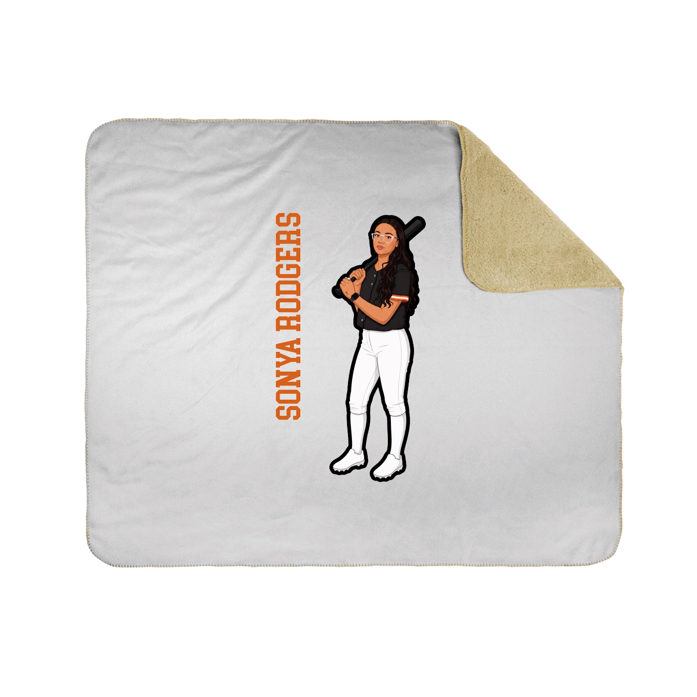 Throw Blanket — Name Vertical in White