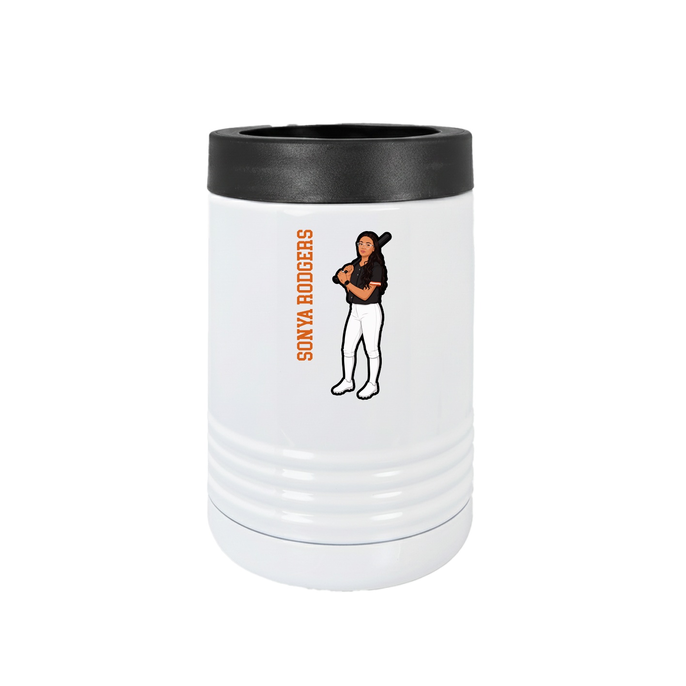 Beverage Holder — Name Vertical in White