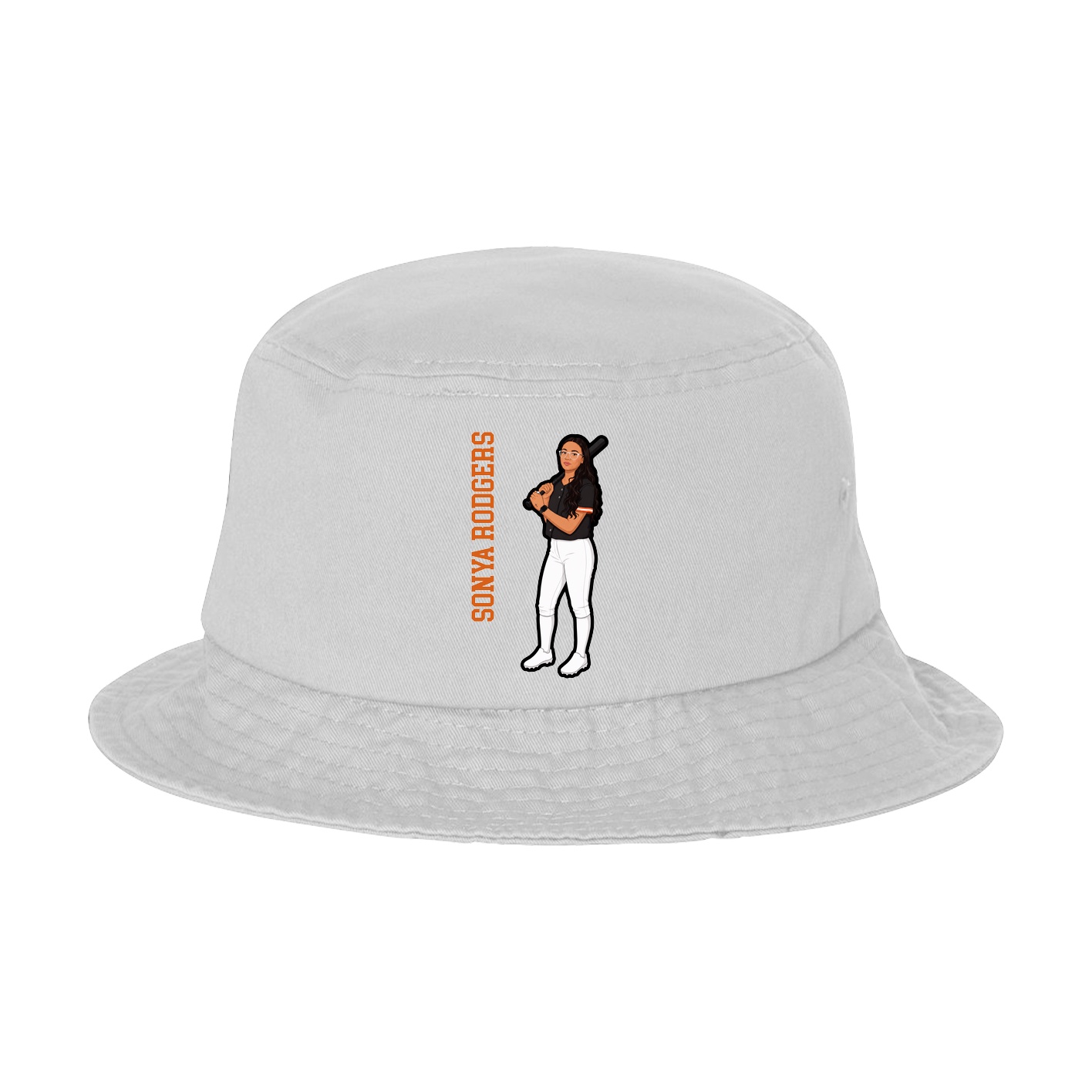 Bucket Cap — Name Vertical in White