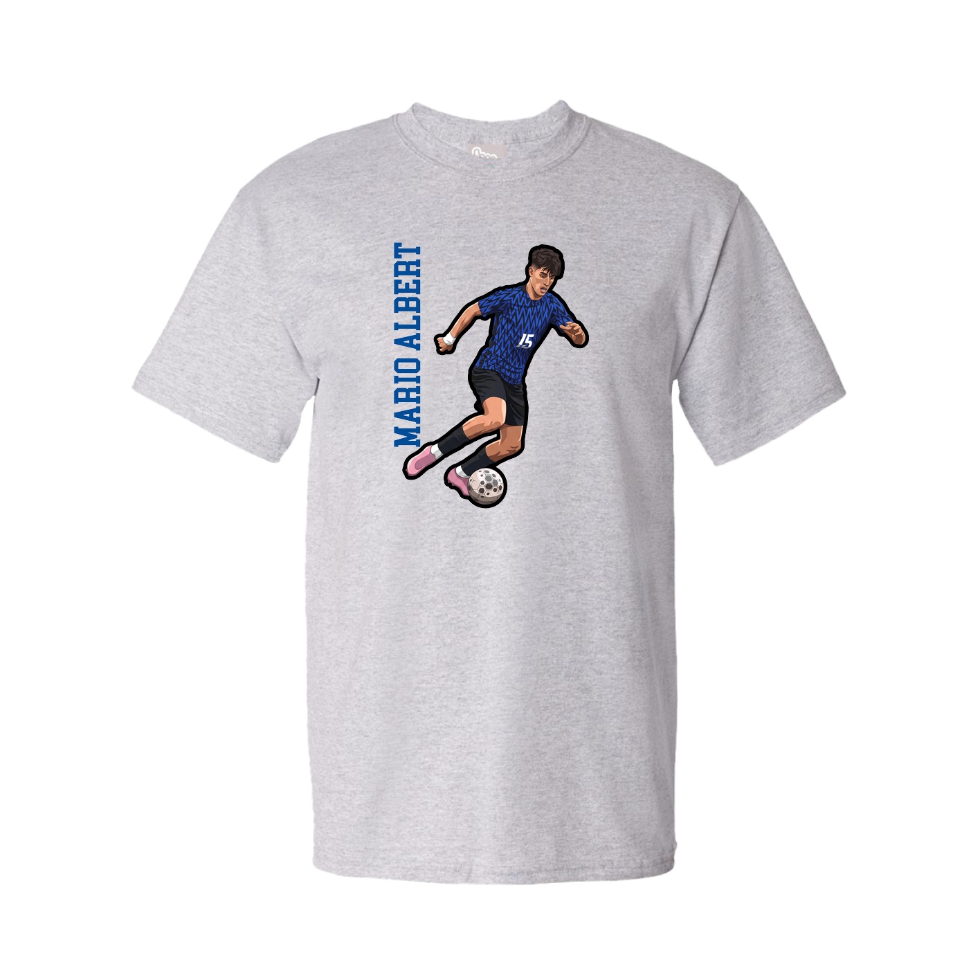 Tee — Name Vertical in Grey