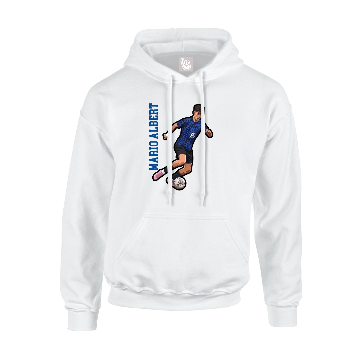 Youth Hoodie — Name Vertical in White