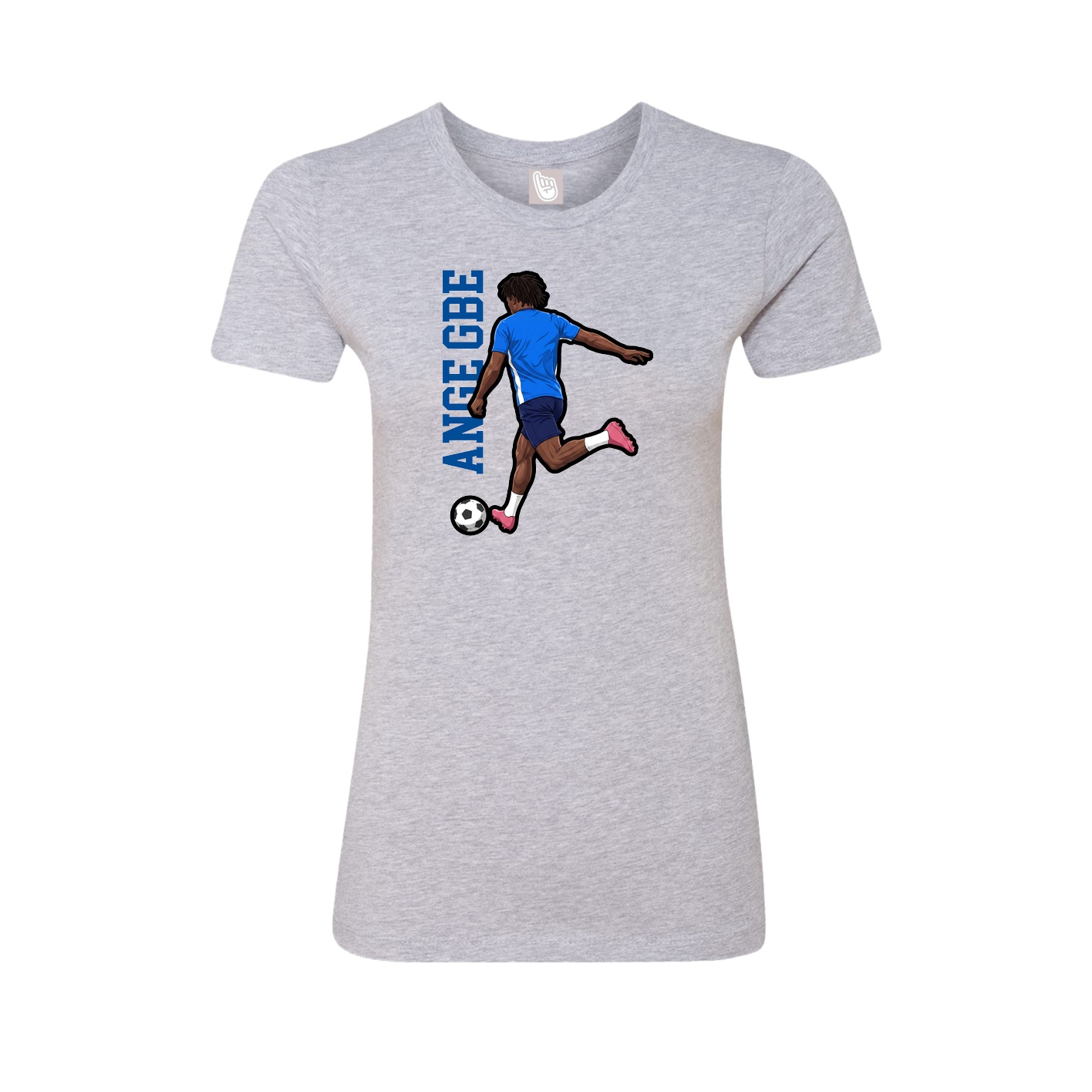Fitted Women's Tee — Name Vertical in Grey