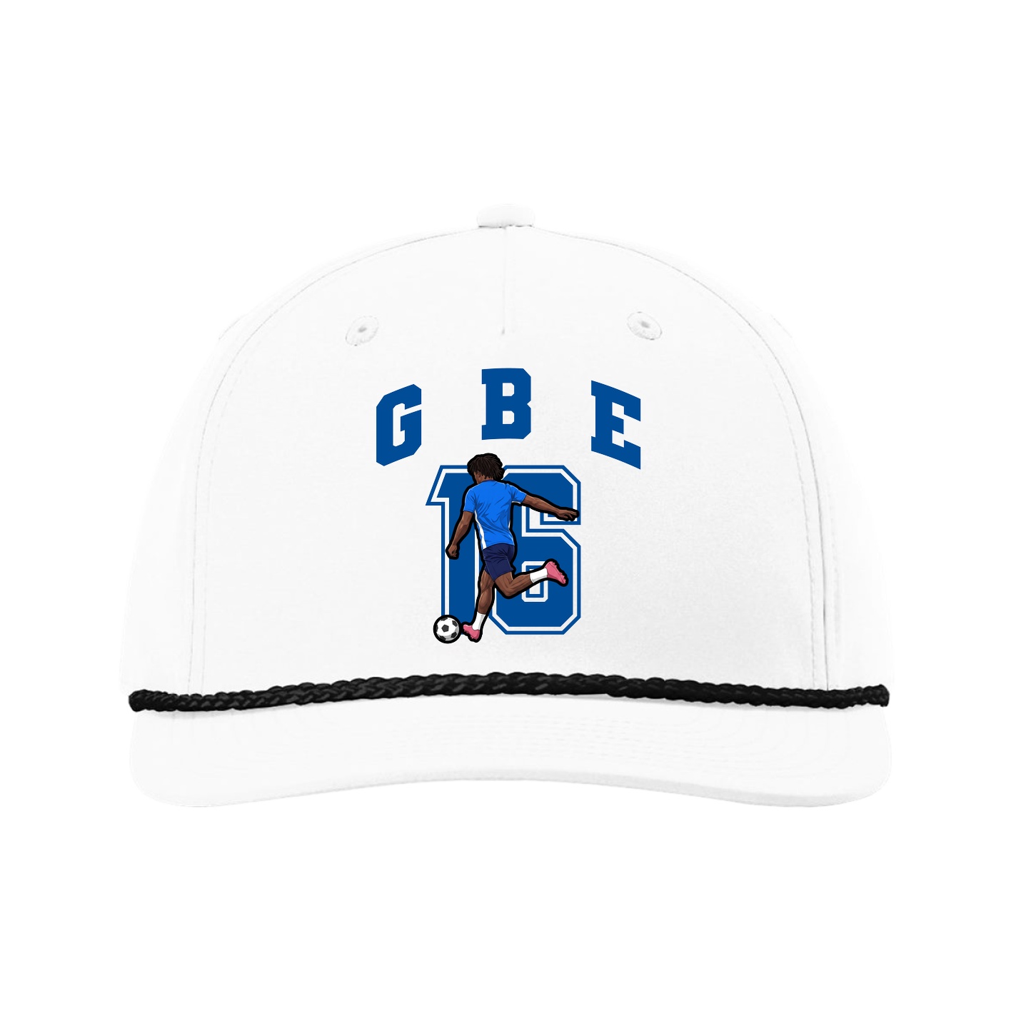 Five-Panel Classic Rope Cap — Number in White