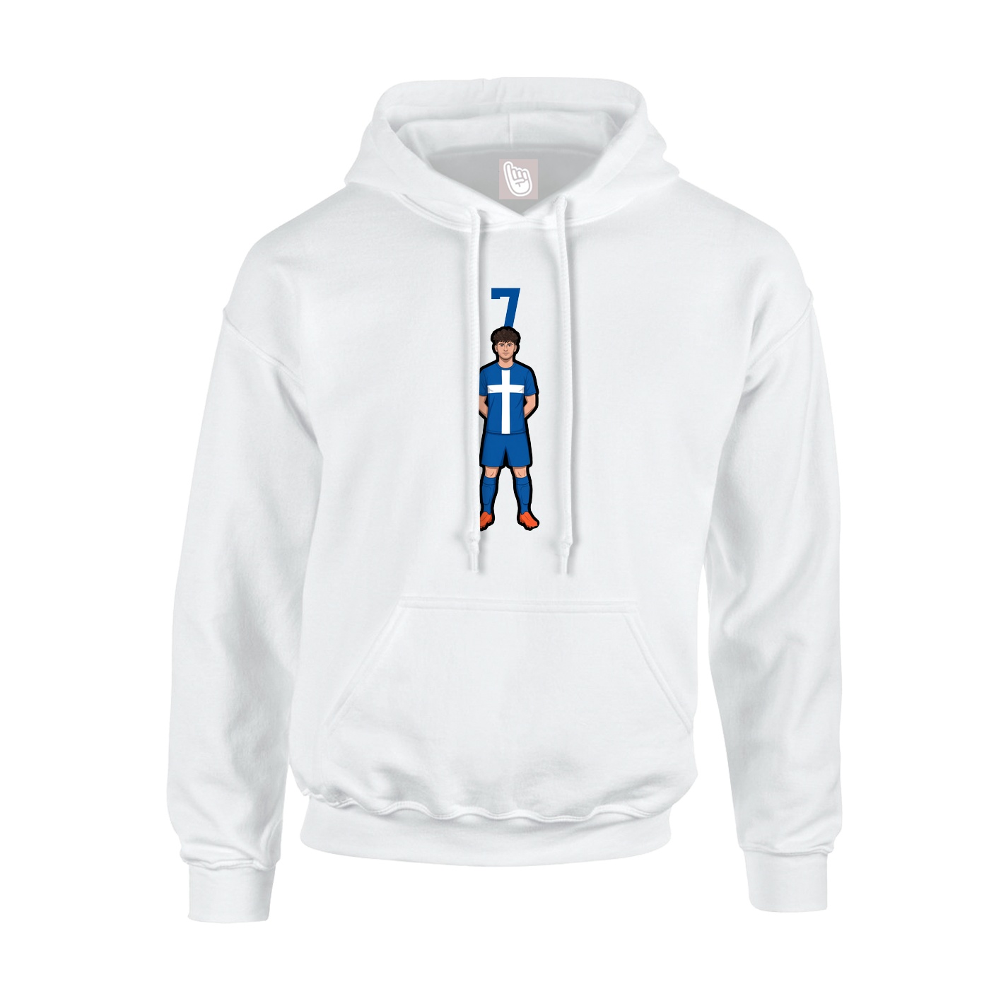 Hoodie — Number Top in White