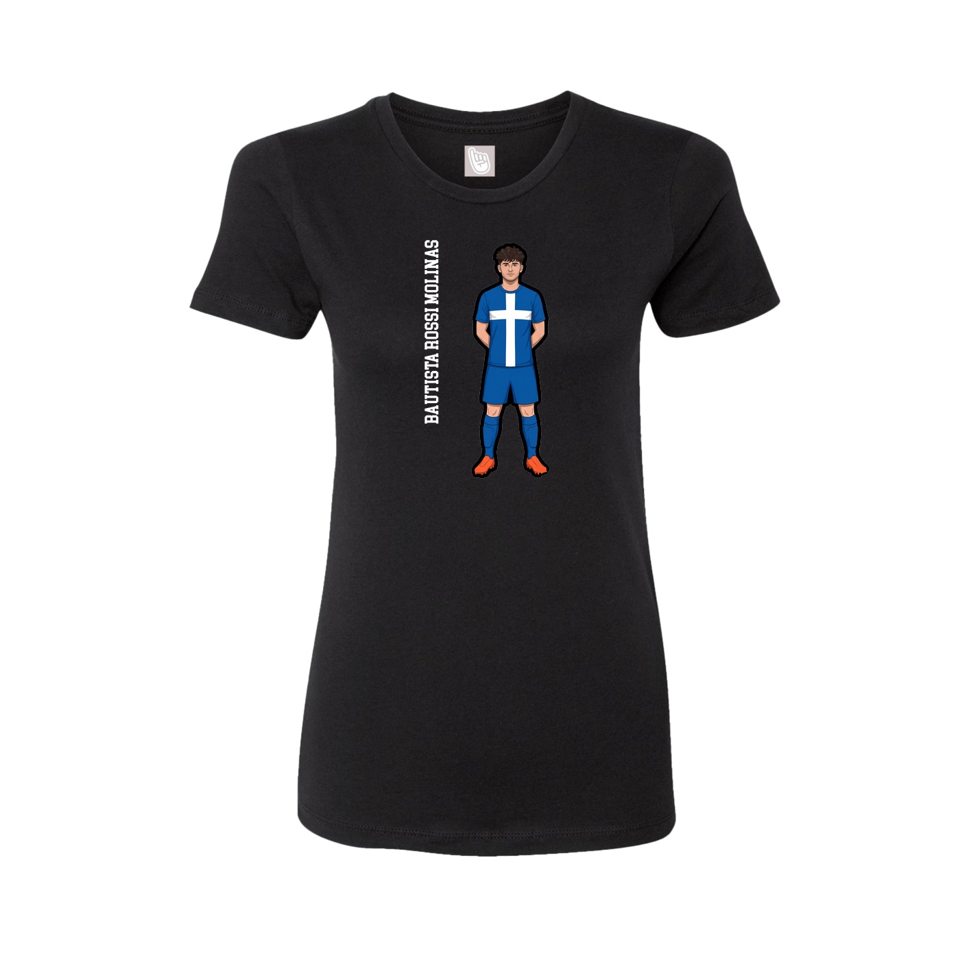 Fitted Women's Tee — Name Vertical in Black