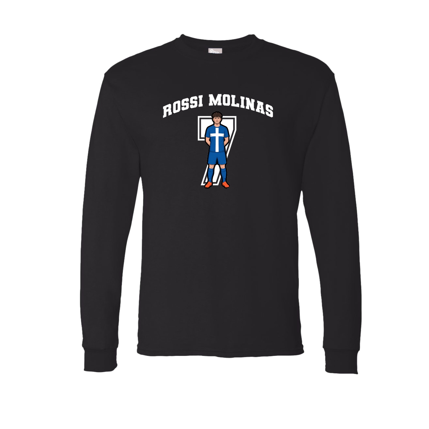 Long Sleeve Tee — Number in Black