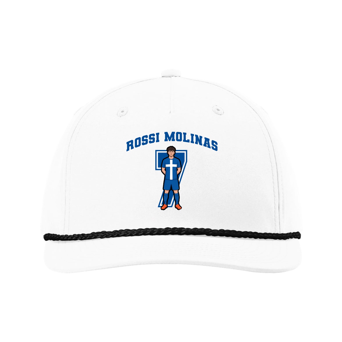 Five-Panel Classic Rope Cap — Number in White