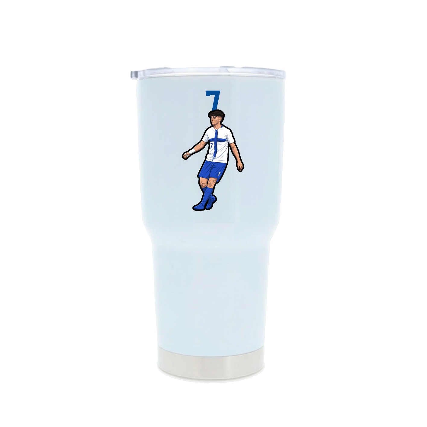 30oz Stainless Steel Tumbler — Number Top in White