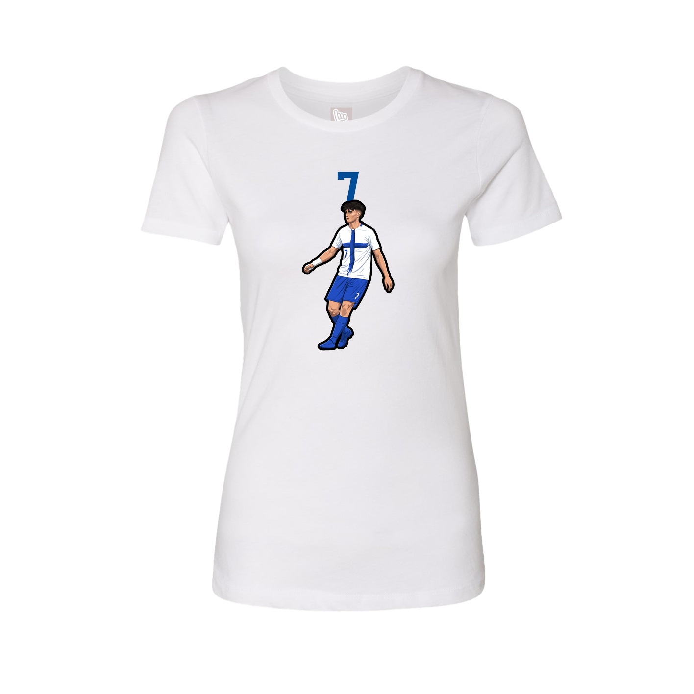 Fitted Women's Tee — Number Top in White