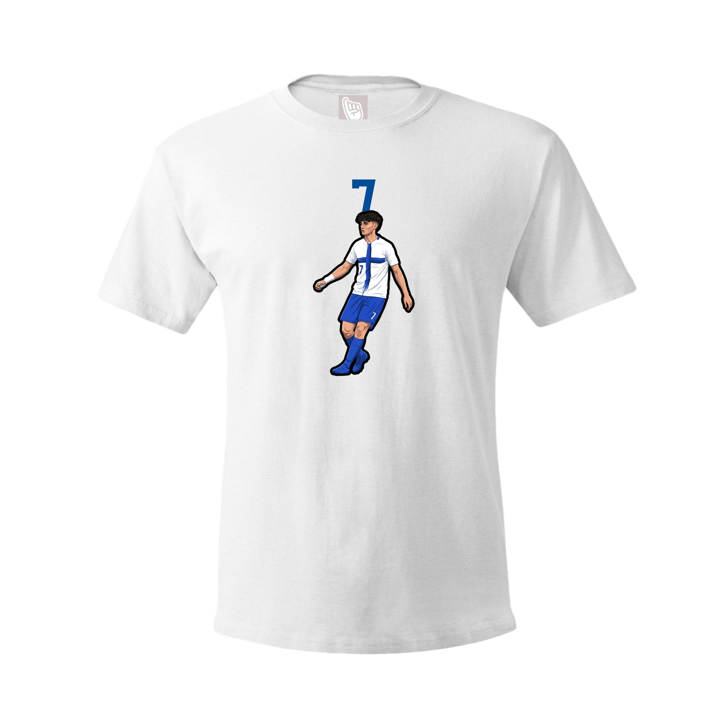 Youth Tee — Number Top in White