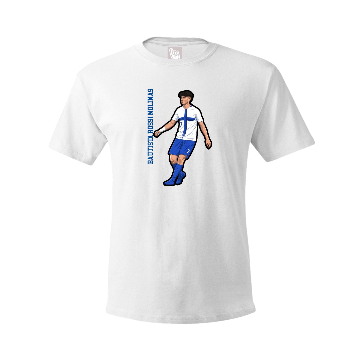 Tee — Name Vertical in White