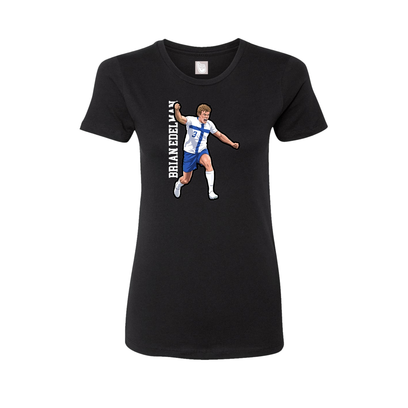 Fitted Women's Tee — Name Vertical in Black