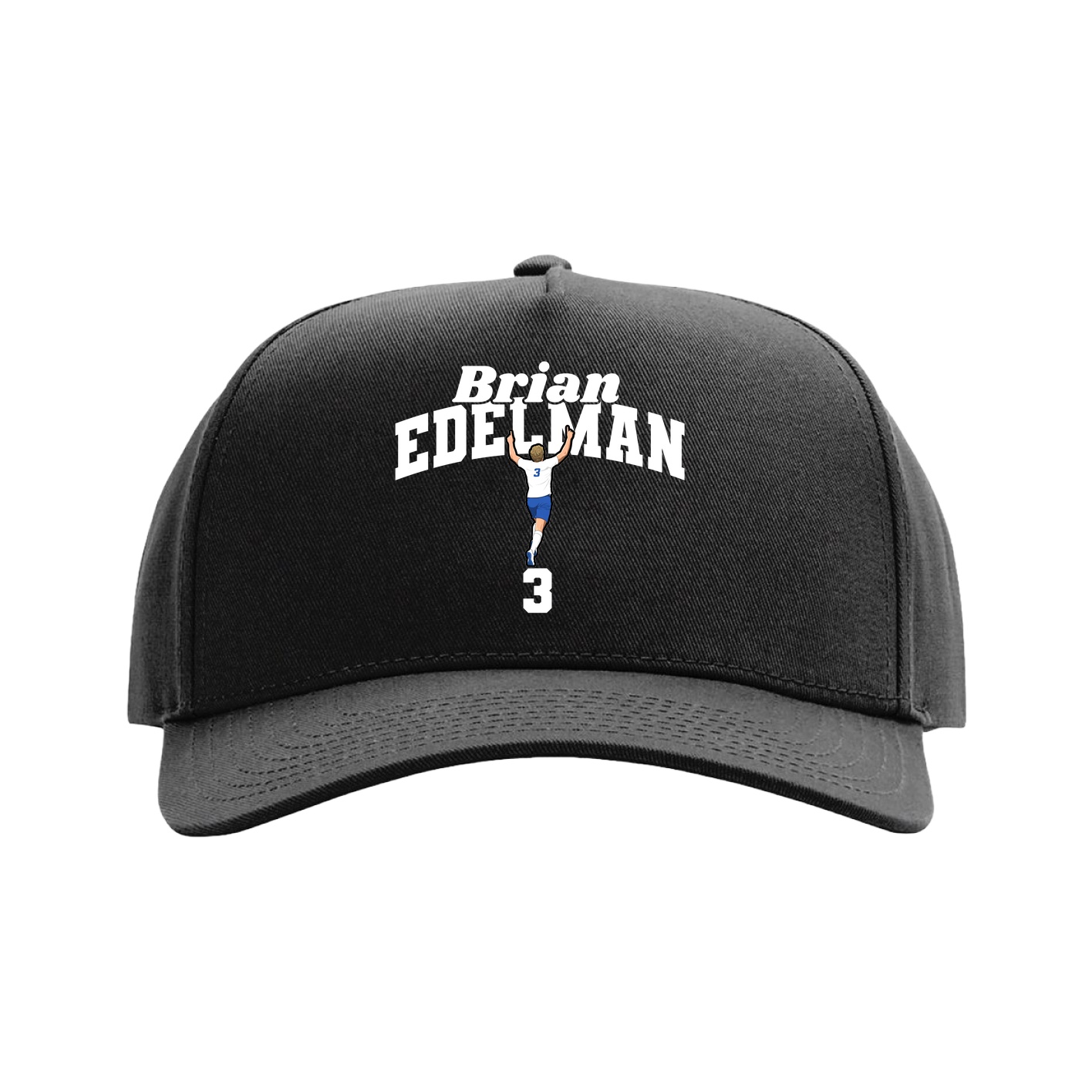 Full Fabric Five-Panel Champ Cap — Signature Arch in Black