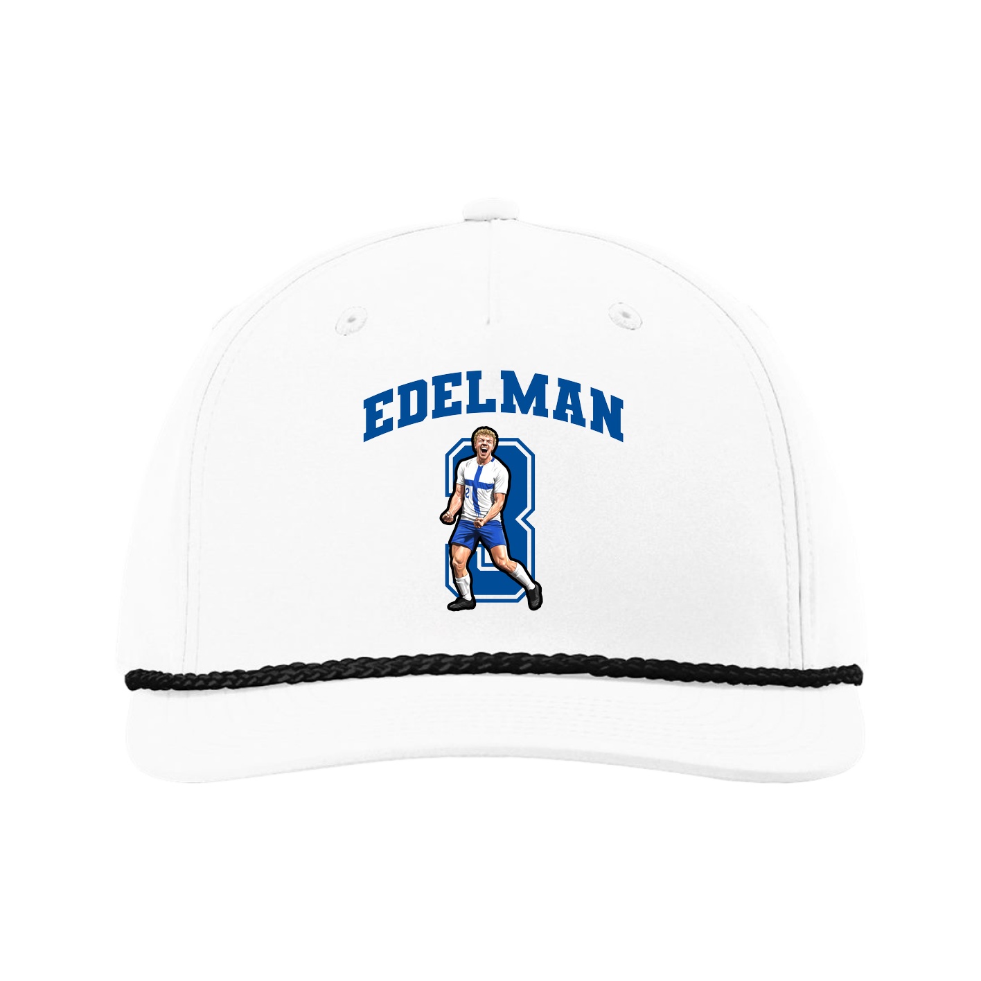 Five-Panel Classic Rope Cap — Number in White