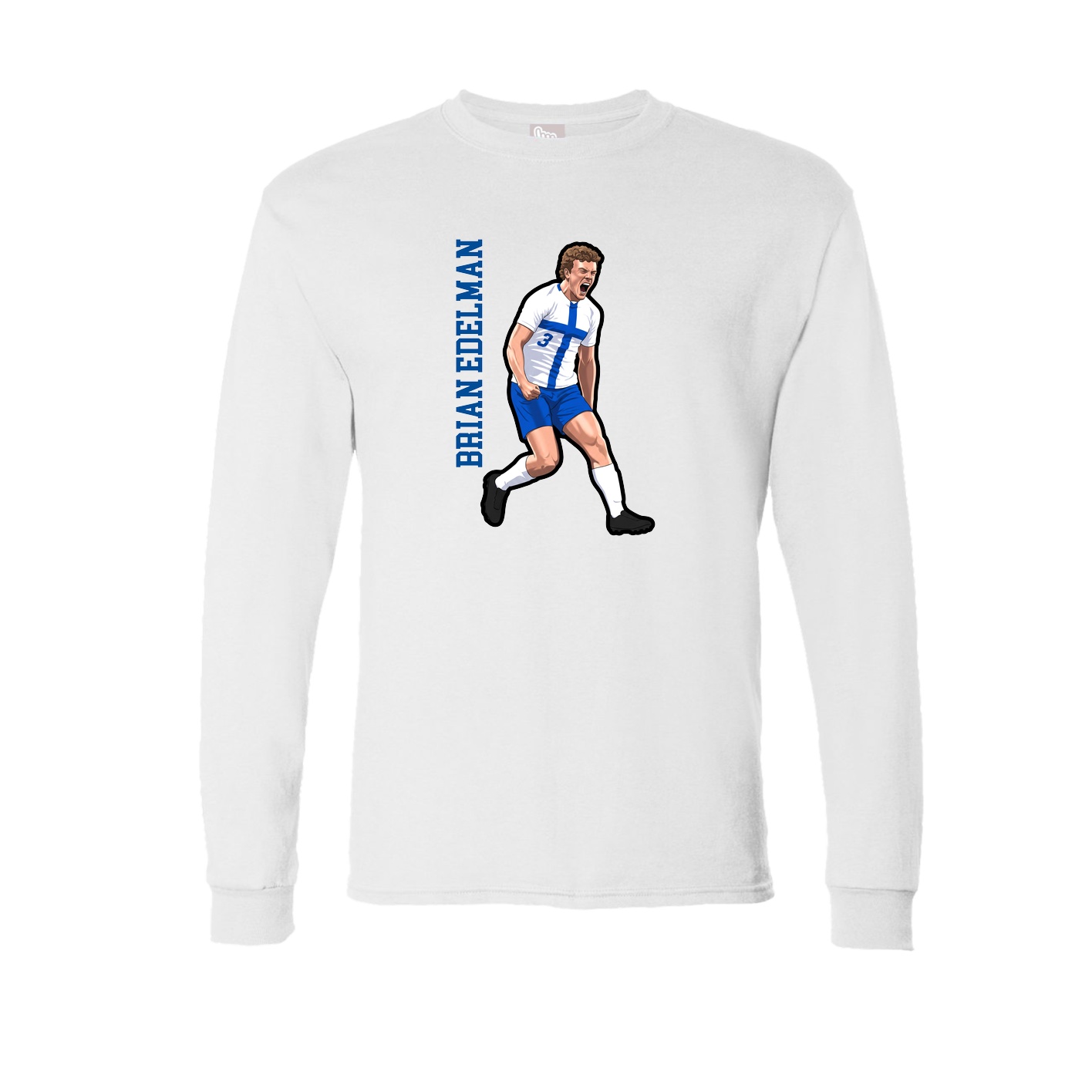 Long Sleeve Tee — Name Vertical in White