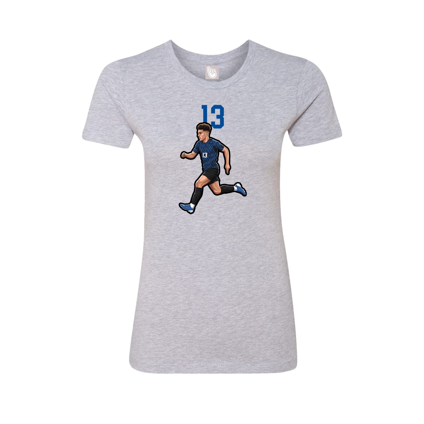 Fitted Women's Tee — Number Top in Grey