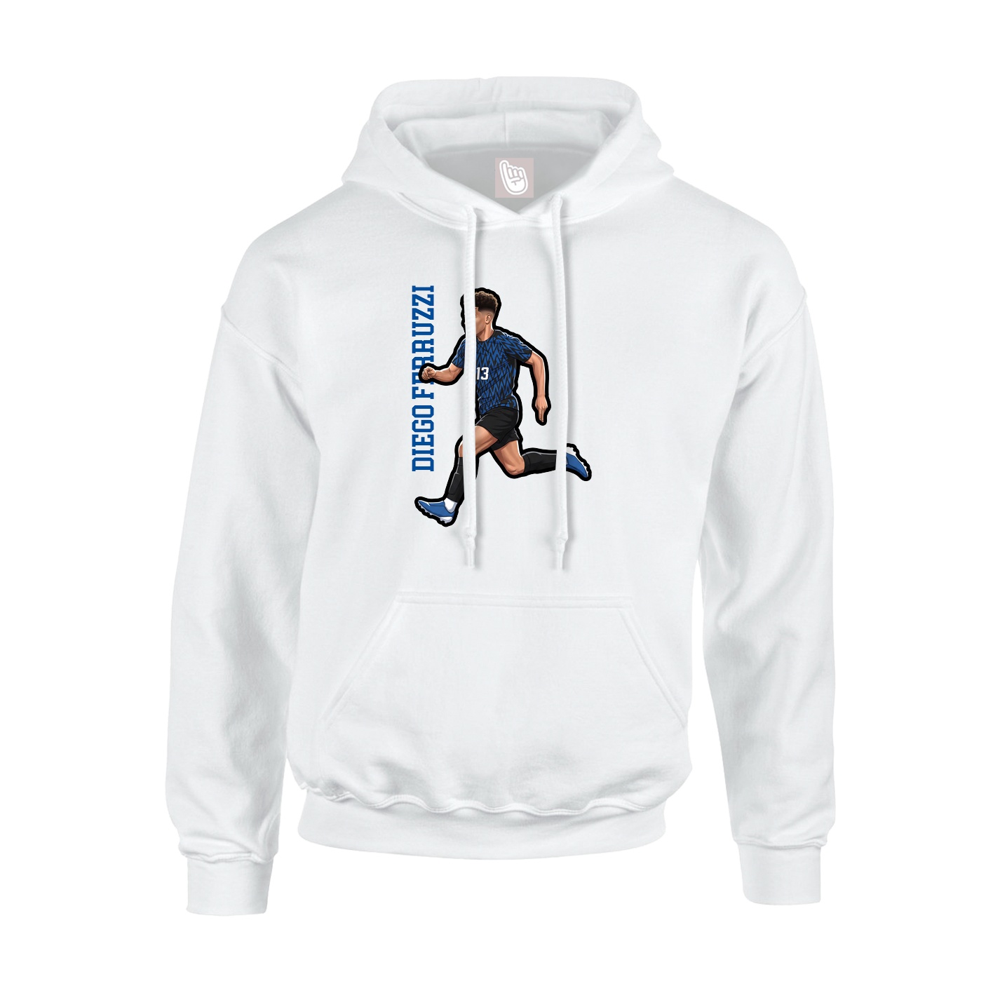 Youth Hoodie — Name Vertical in White