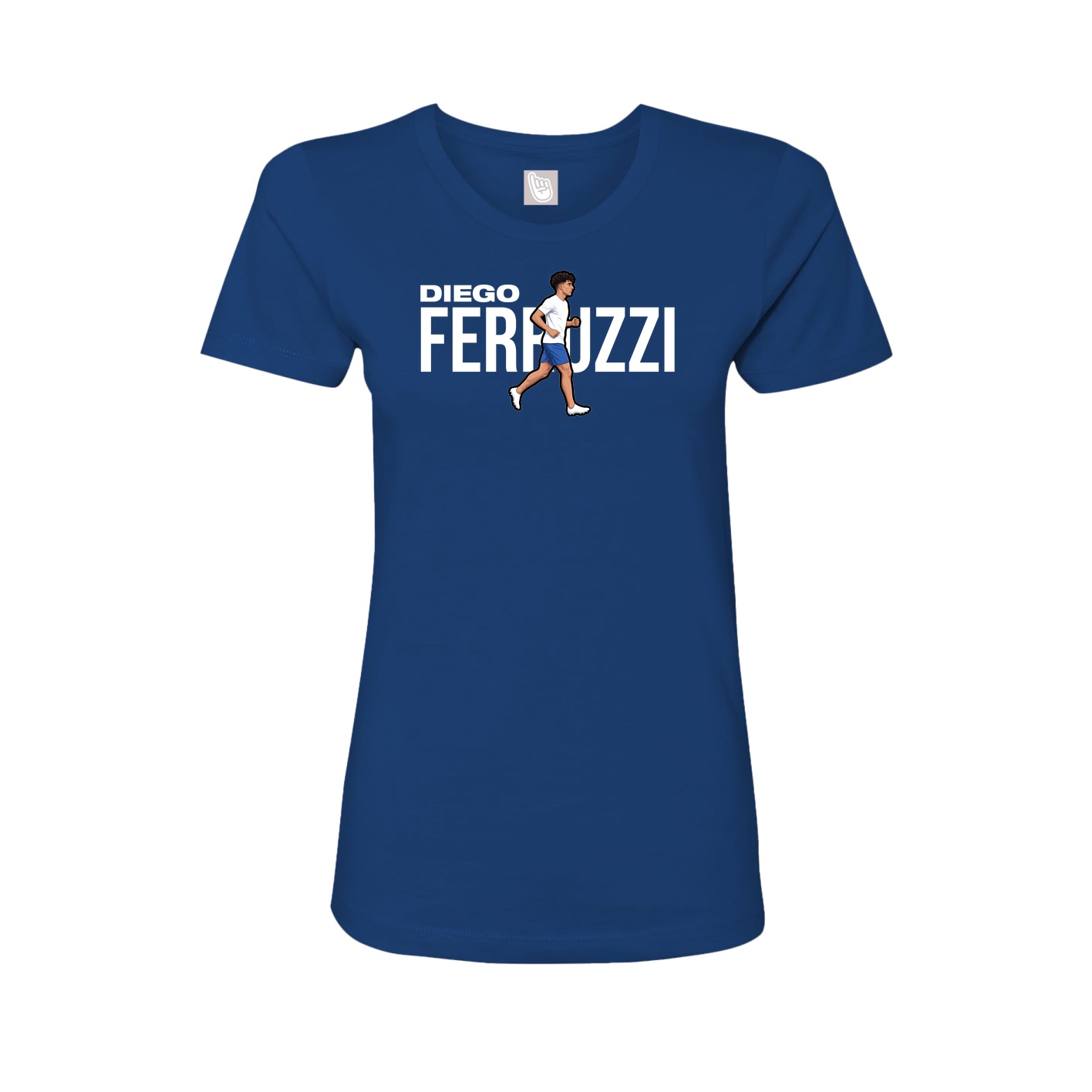 Fitted Women's Tee — Player Name in Royal