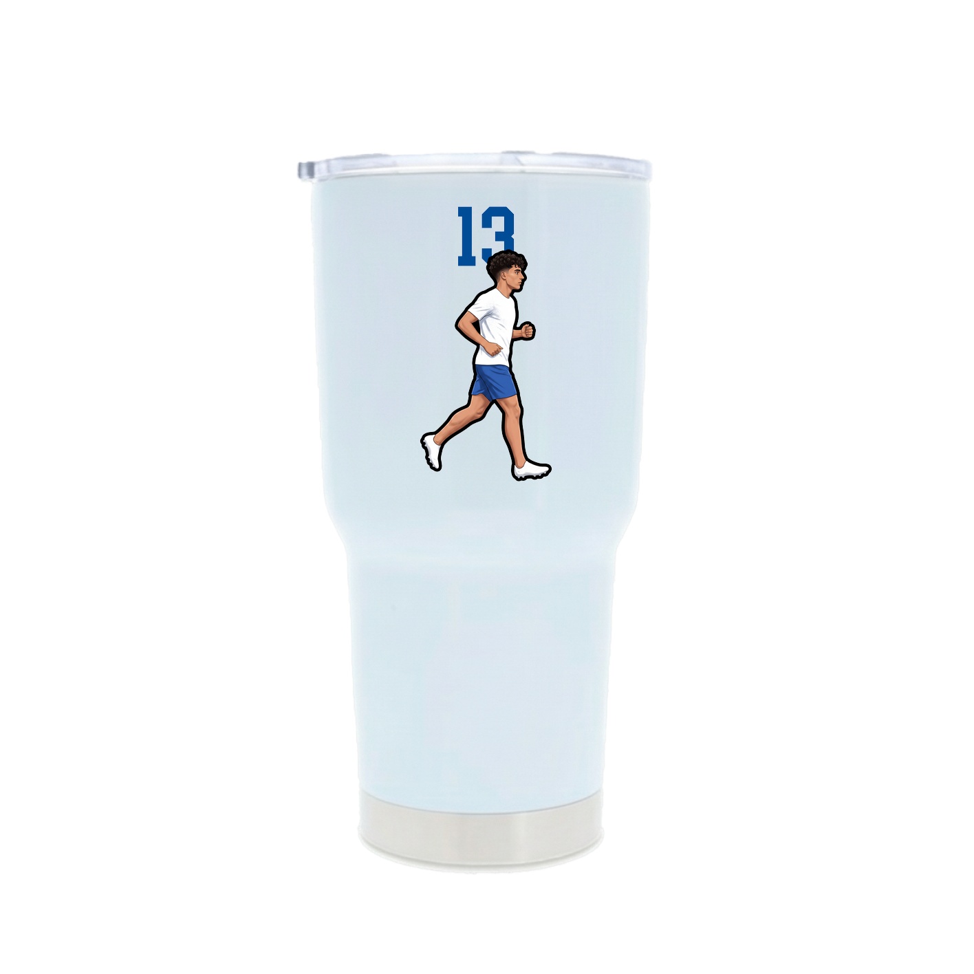 30oz Stainless Steel Tumbler — Number Top in White