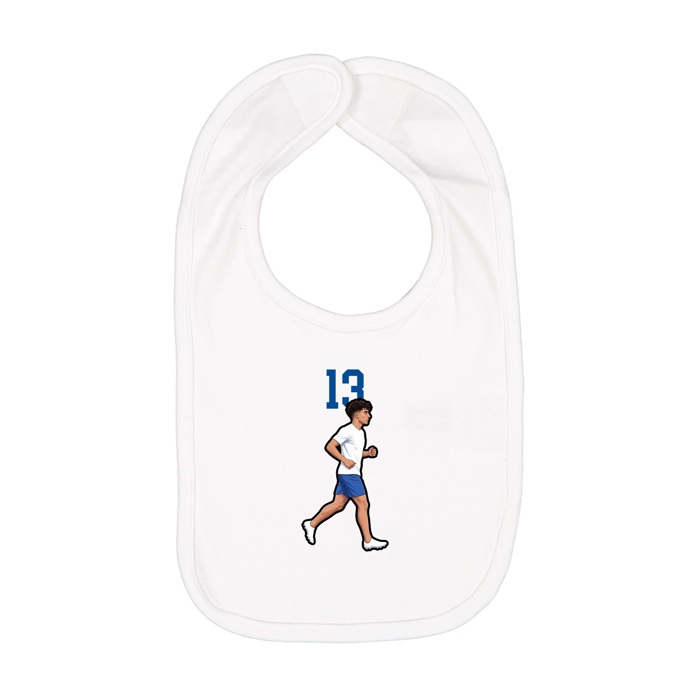 Infant Bib — Number Top in White
