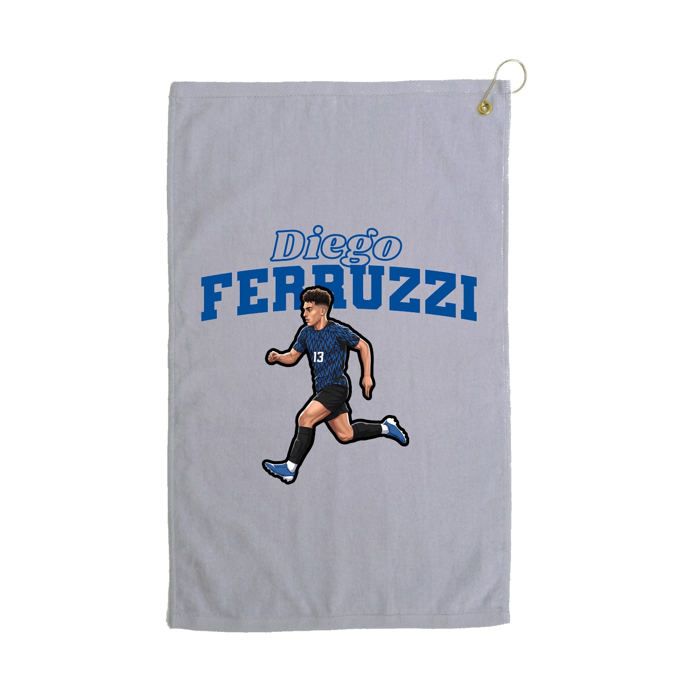 Golf Towel — Name Arch in Grey
