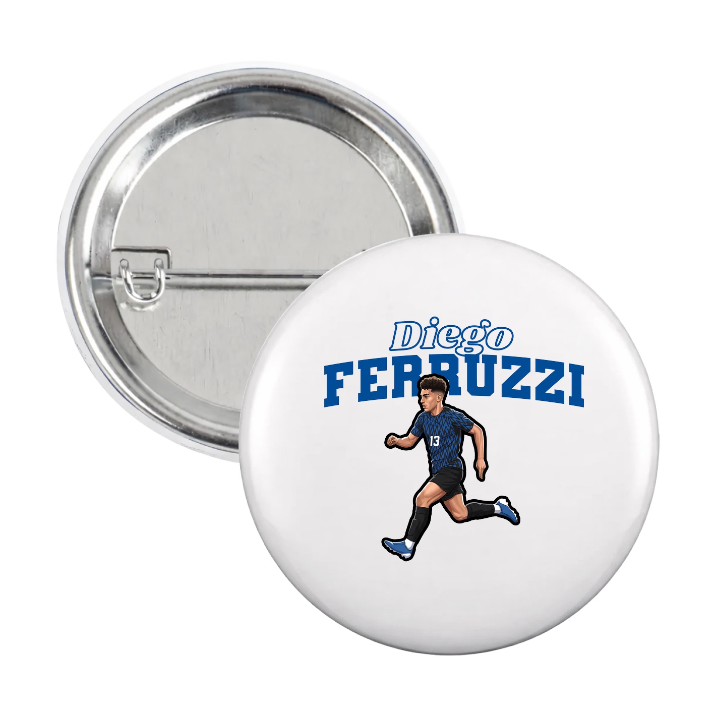 Game Day Button — Name Arch in White