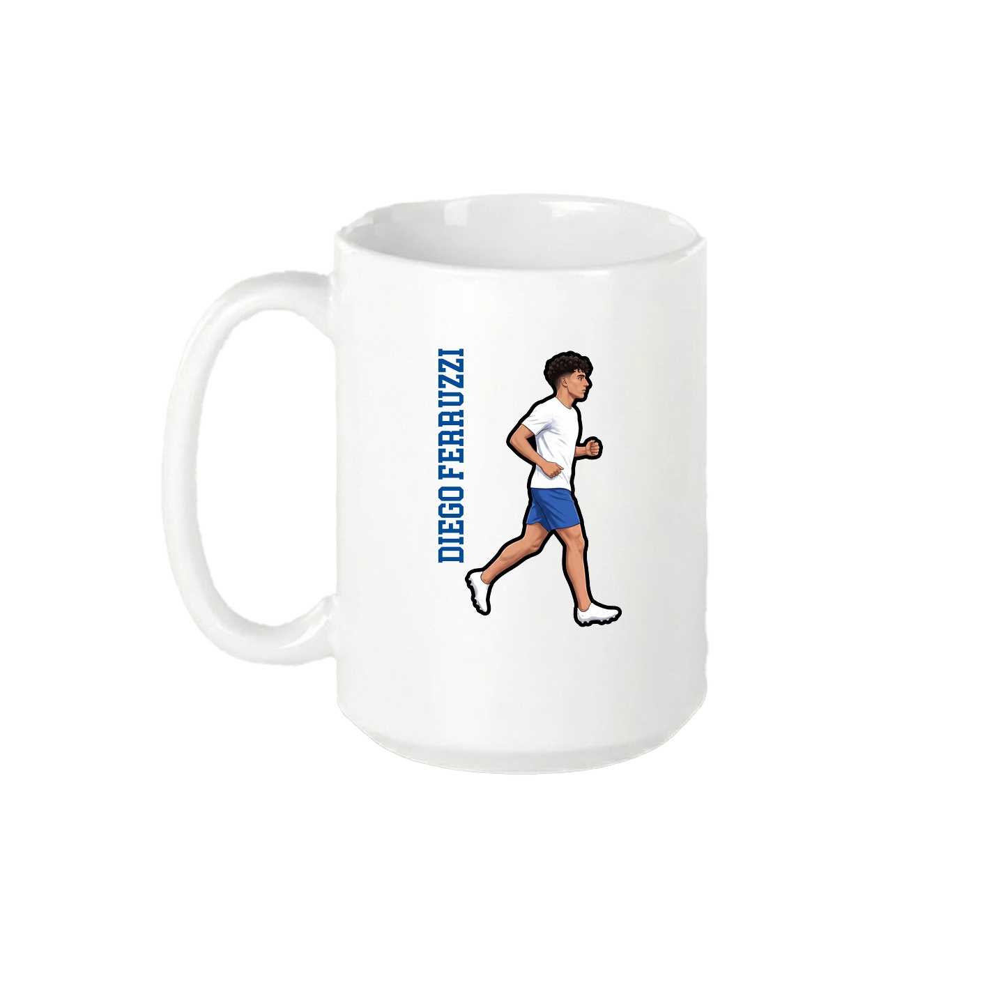 15oz Coffee Mug — Name Vertical in White