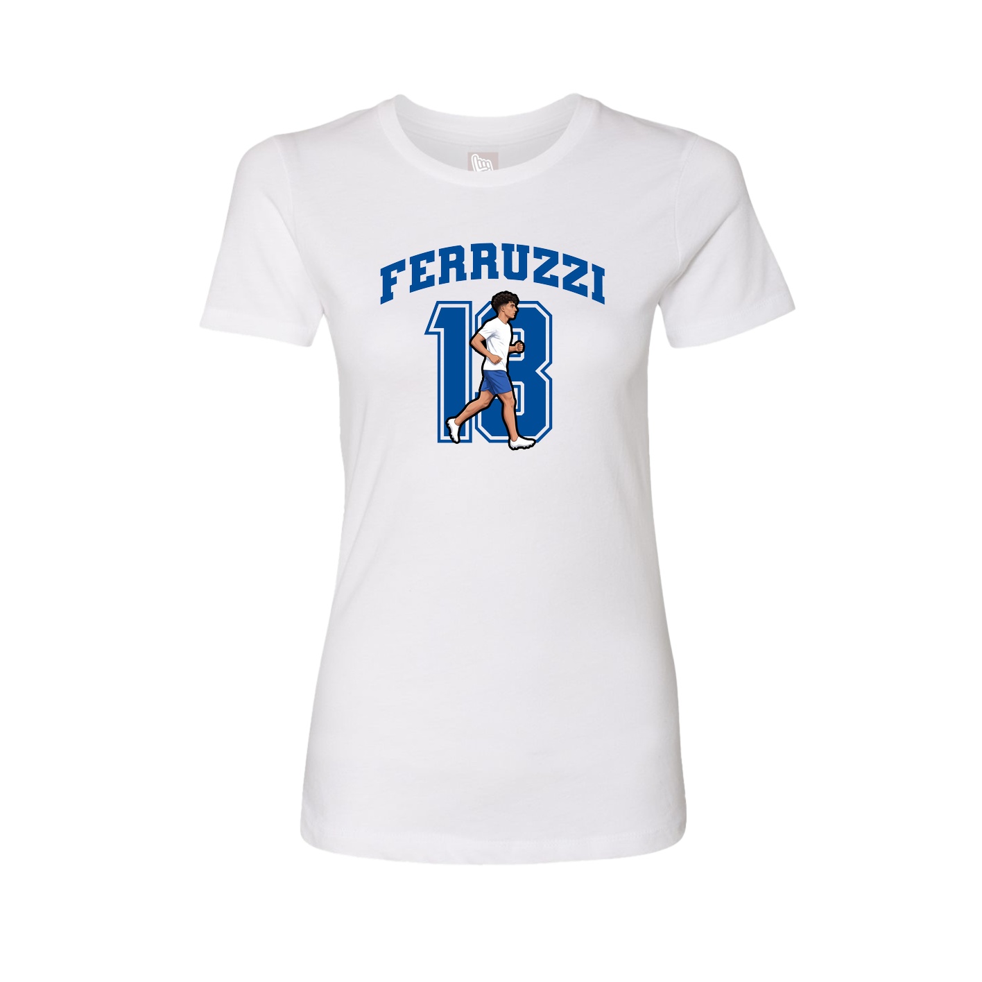 Fitted Women's Tee — Number in White